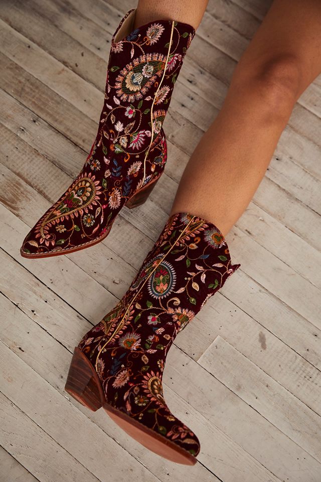 Evy Embroidered Western Boots Free People