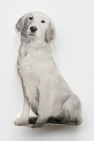 Silkscreen Golden Retriever Pillow by Broderpress at Free People in White