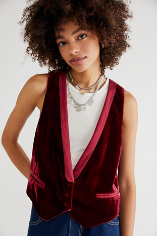 Free People She's A Star Velvet Vest. 1