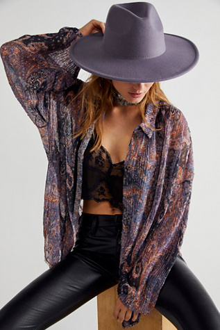 Clean Felt Hat at Free People in Slate