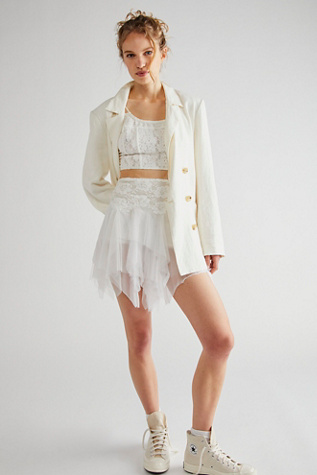 Nigel Preston Mini-jupe En Mousseline Fairy In Off White