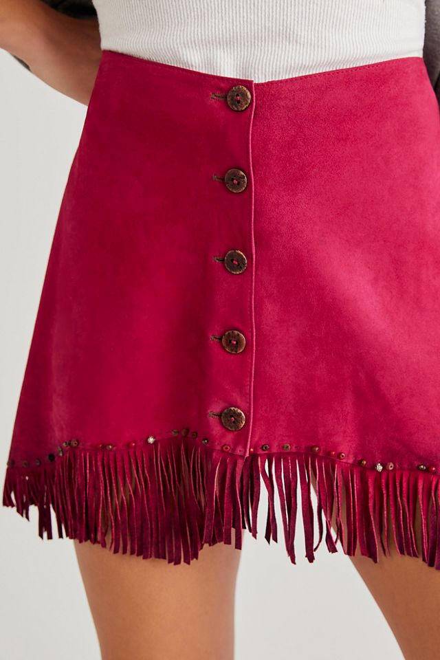 Suede Fringe Skirt #2