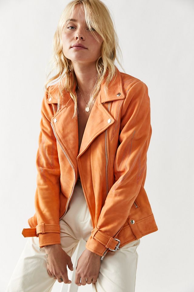 Free people leather on sale jacket