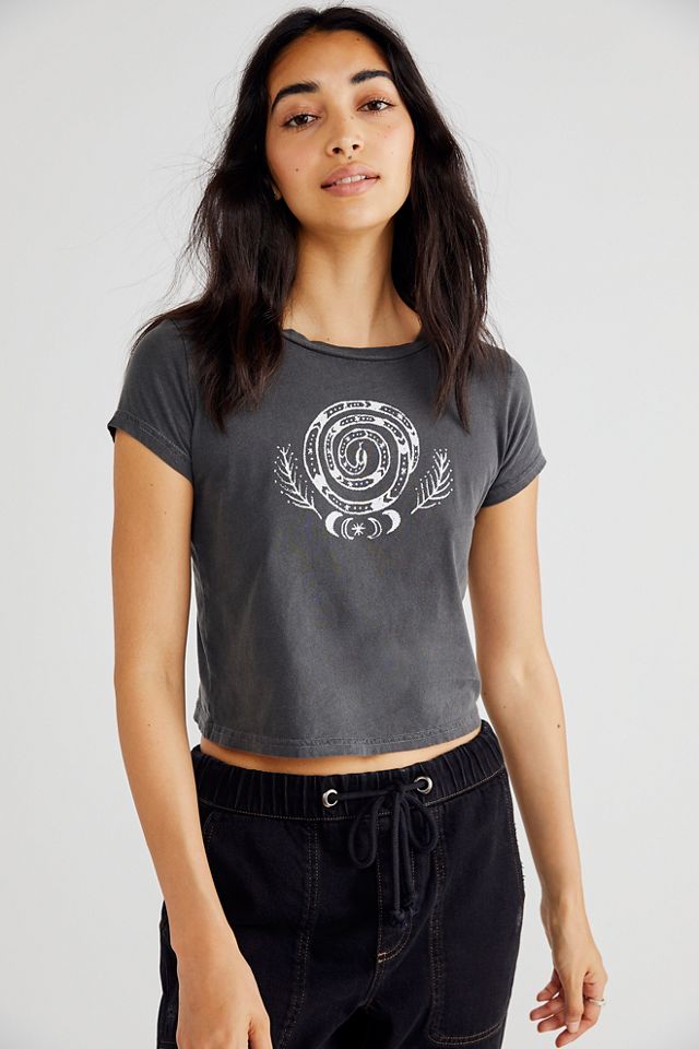 Shrunken Tee With Emboss Graphic main image 1