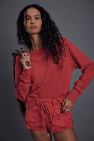 We The Free Waimea Slouchy Shorts at Free People in Red, Size: M