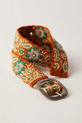 Dream In Color Belt by Jenny Krauss at Free People in Orange, Size: S