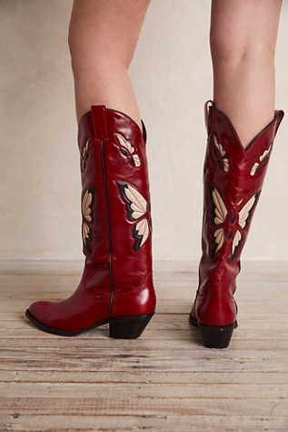 cowboy boots with butterflies