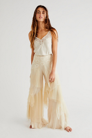 Fairy Chiffon Trousers by Nigel Preston at Free People in Ivory, Size: Small