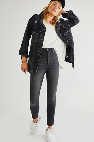 free people black high waisted jeans