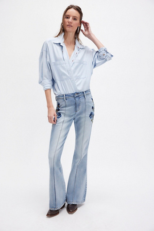 Driftwood Farrah Embroidered Flare Jeans