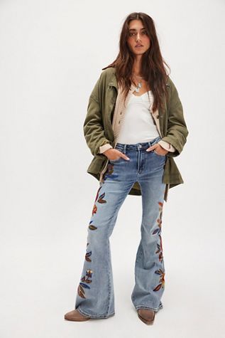 Driftwood Farrah Embroidered Flare Jeans