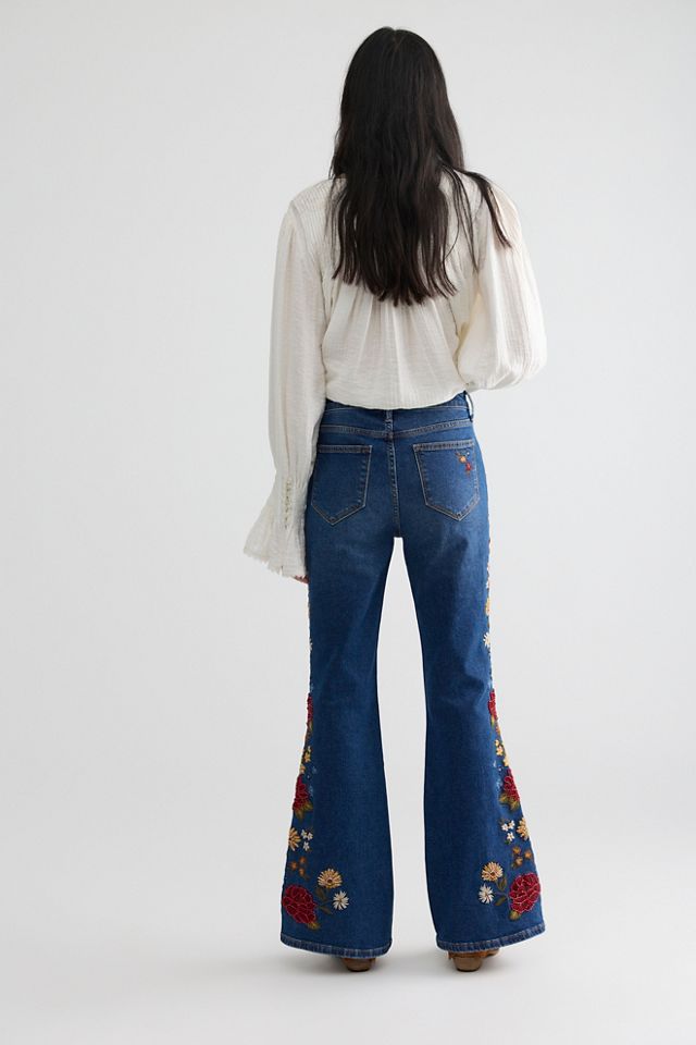 Driftwood Farrah Embroidered Flare Jeans #1