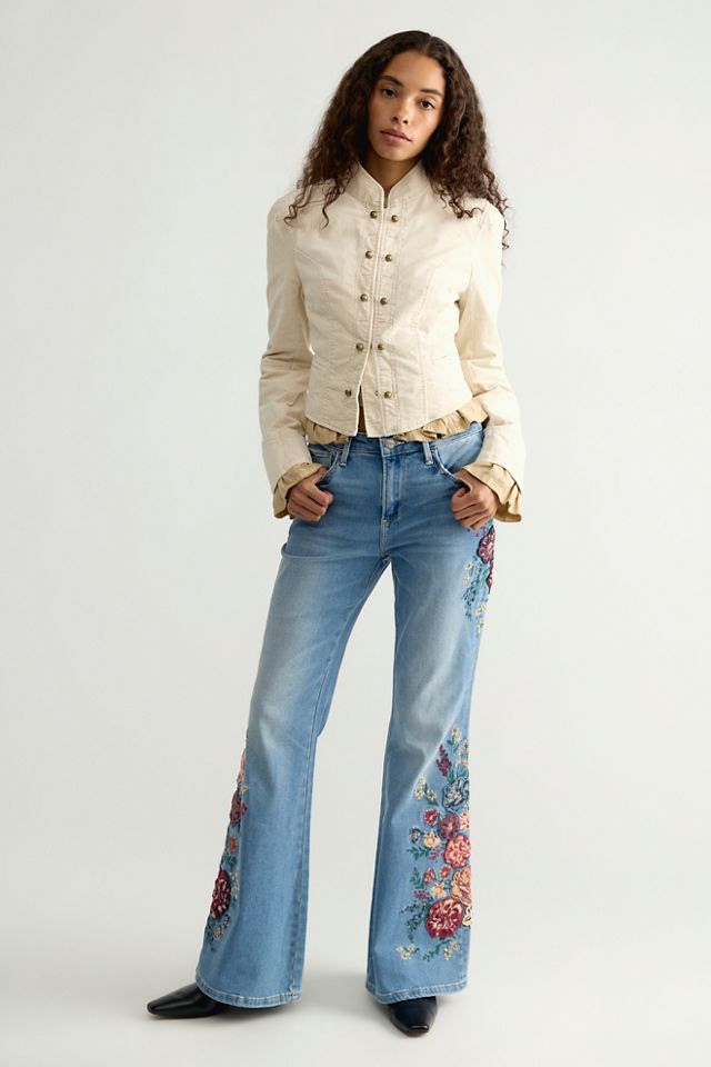 Driftwood Farrah Embroidered Flare Jeans #3