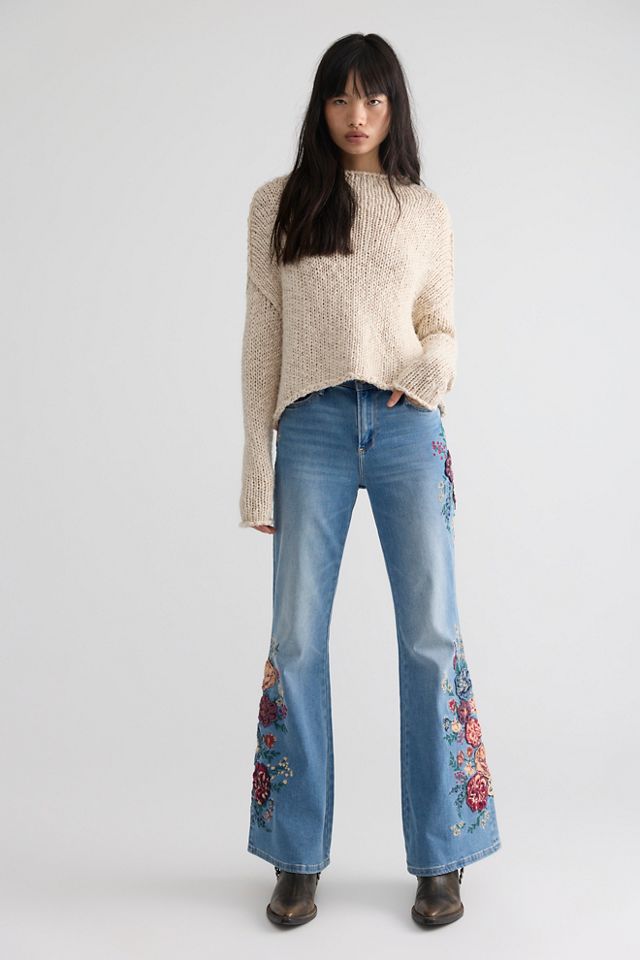Driftwood Farrah Embroidered Flare Jeans #4
