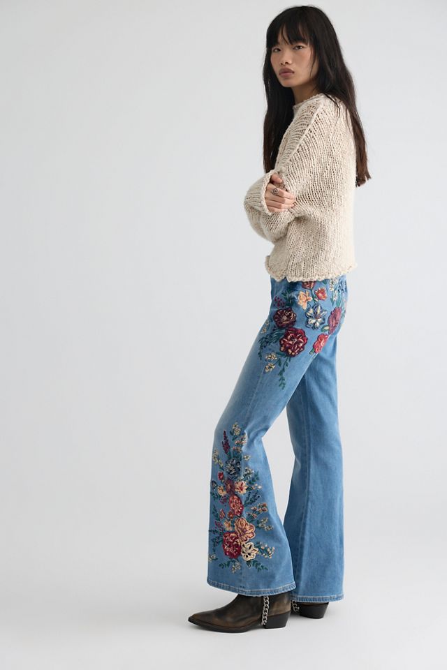 Driftwood Farrah Embroidered Flare Jeans #6