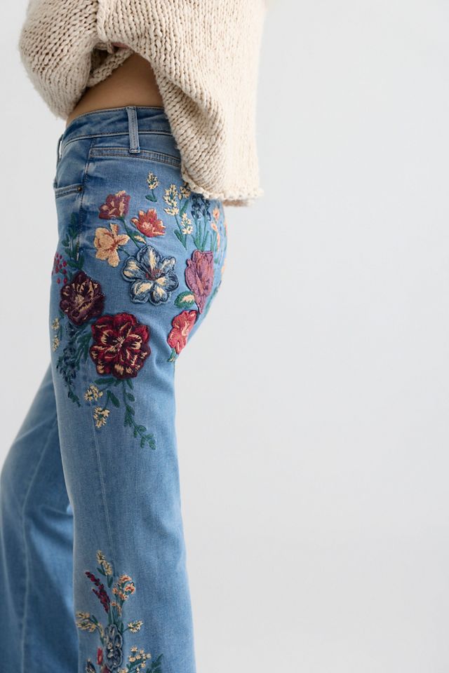 Driftwood Farrah Embroidered Flare Jeans #7