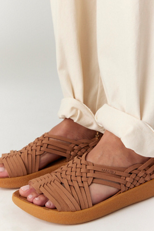 Vegan Sunrise Bay Sandals by Malibu Sandals at Free People in Walnut/Tan, Size: EU 40