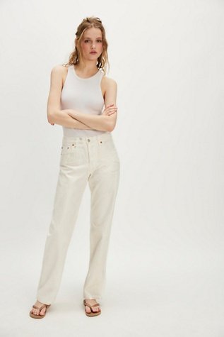 Levi's 90's 501 Jeans at Free People in White, Size: 27