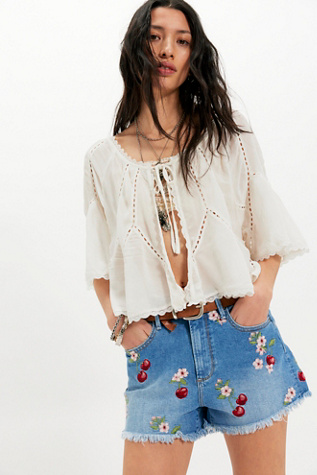 Driftwood Goldie Shorts at Free People in Light Wash, Size: 28