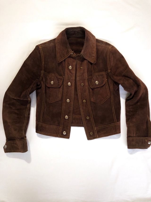 70s vintage suede leather tracker jacket
