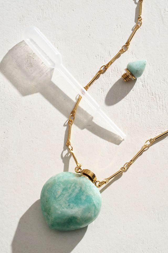 Baby Heart Amazonite Potion Bottle Necklace #2