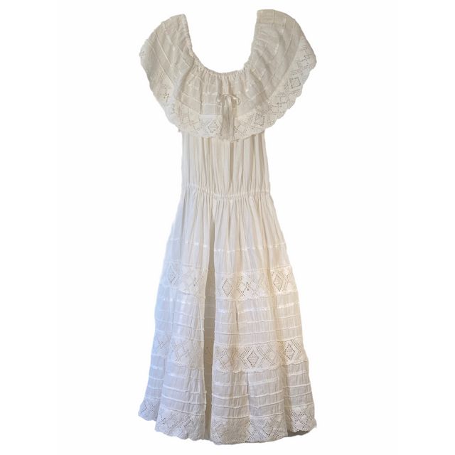 Well Worn Art Vintage 1970s Tiered Ruffle Peasant Dress | Free People