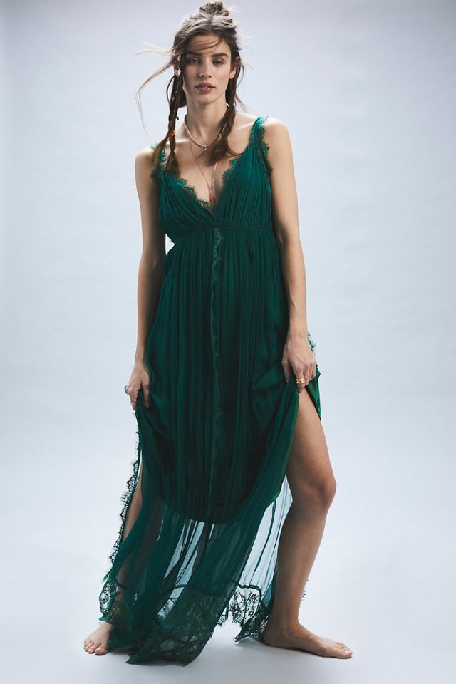 Free people green maxi dress best sale