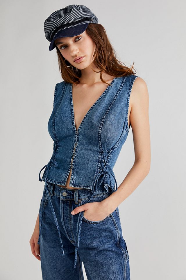 Free People Lala Lace Up Vest - 66018979