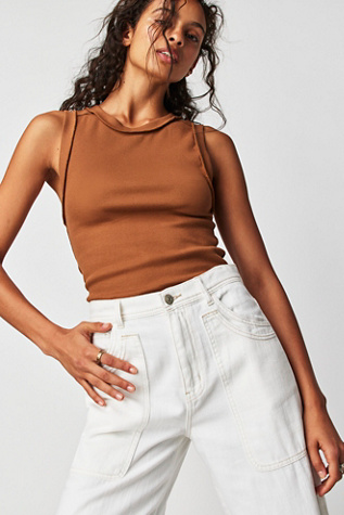 We The Free Kate Tank Top at Free People in Almond Ash, Size: Small