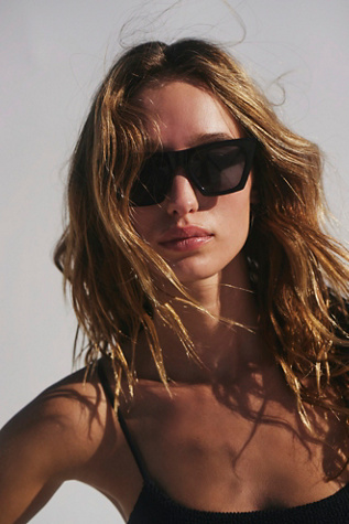 Lucy Polarized Cat Eye Sunglasses at Free People in Black