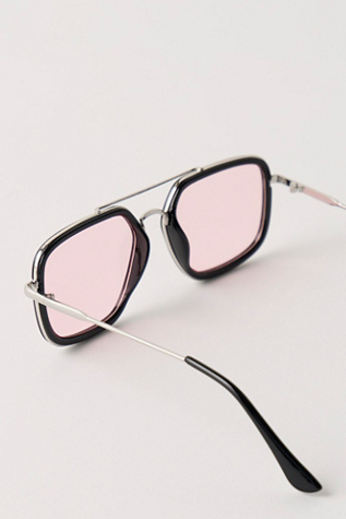Женские солнцезащитные очки Free People Luna Classic Tinted Aviator Sunglasses, цвет: Чёрный — фото 4