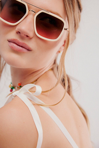 Luna Classic Aviator Sunglasses at Free People in Milkyway