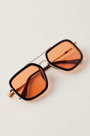 Luna Classic Aviator Sunglasses At Free People In Black/Orange