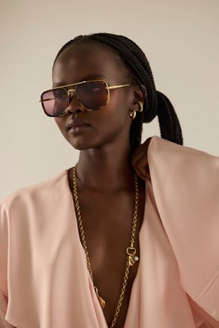Giant Vintage Global Boho Oval Sunglasses | Free People display picture 3