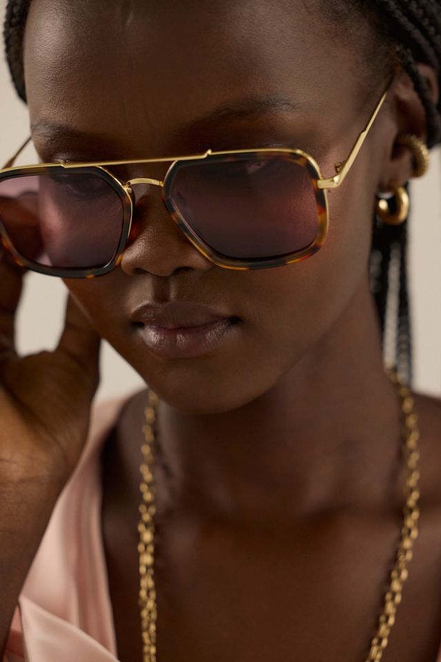 Luna Classic Tinted Aviator Sunglasses #4