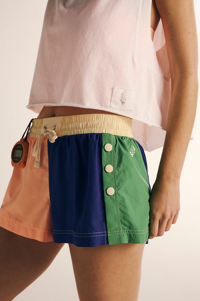 FP Movement Invigorate Colorblock Shorts by at Free People, Lime