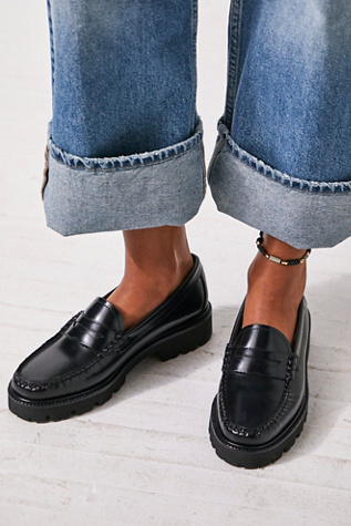 G. H. Bass Whitney Super Lug Loafers at Free People in Black, Size: US 6