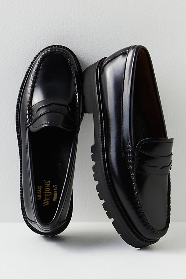Bass Whitney Super Lug Loafers In Black