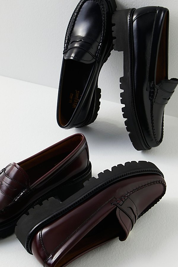 Bass Whitney Super Lug Loafers In Wine