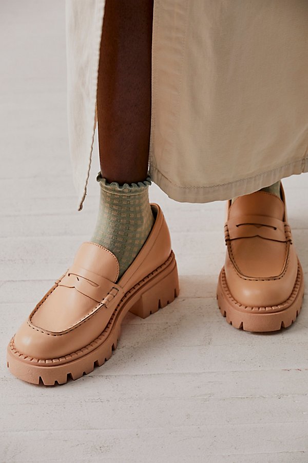 Fp Collection Lyra Lug Sole Loafers In Cantaloupe