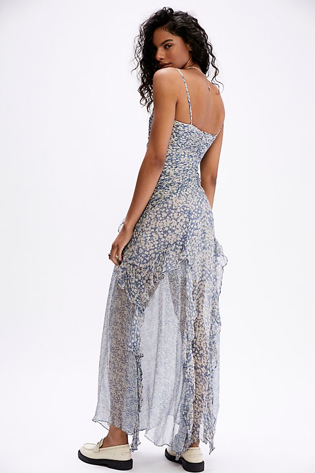gina ruched frill maxi dress TRICOT - Lace - Women - Polyester/Spandex - XL Perfect for special occasions or elegant evenings out Allover frill maxi dress -