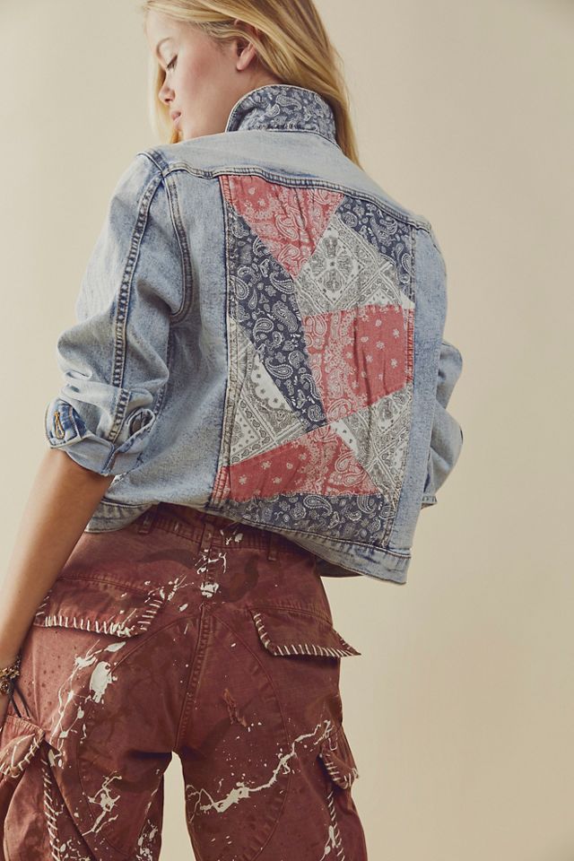 Free people studded jean sales jacket