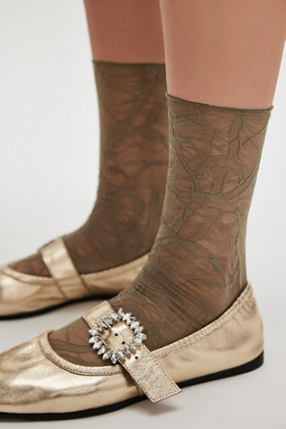 Go Ask Alice Lace Socks By Only Hearts At Free People In Moss