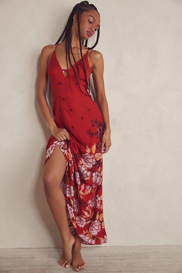 Free people red store maxi