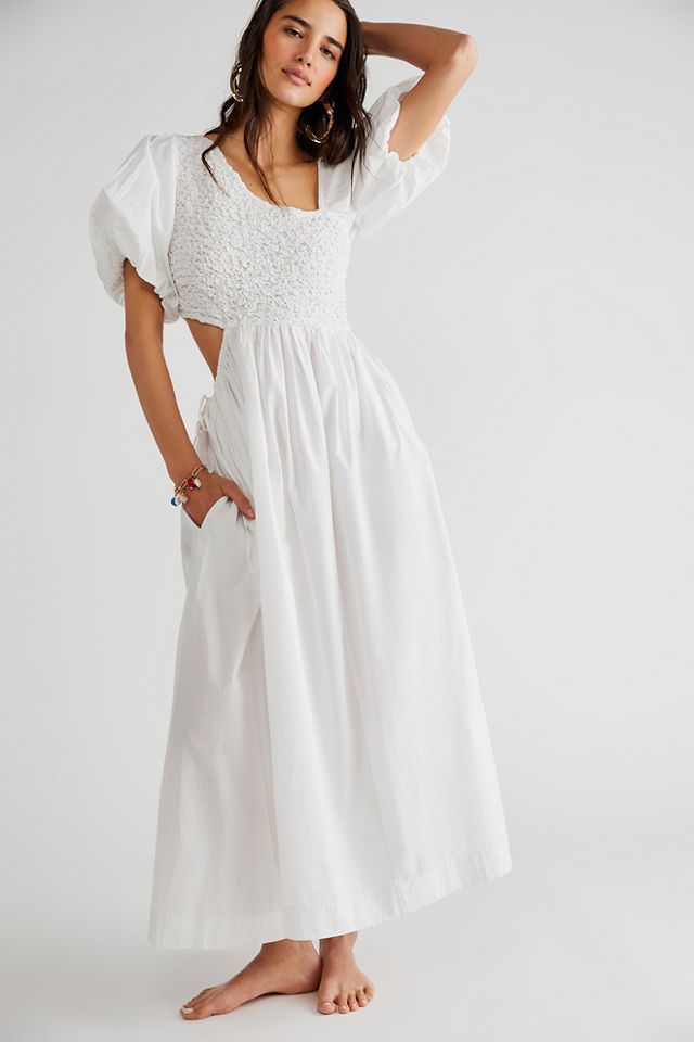 Free people deals white midi dress