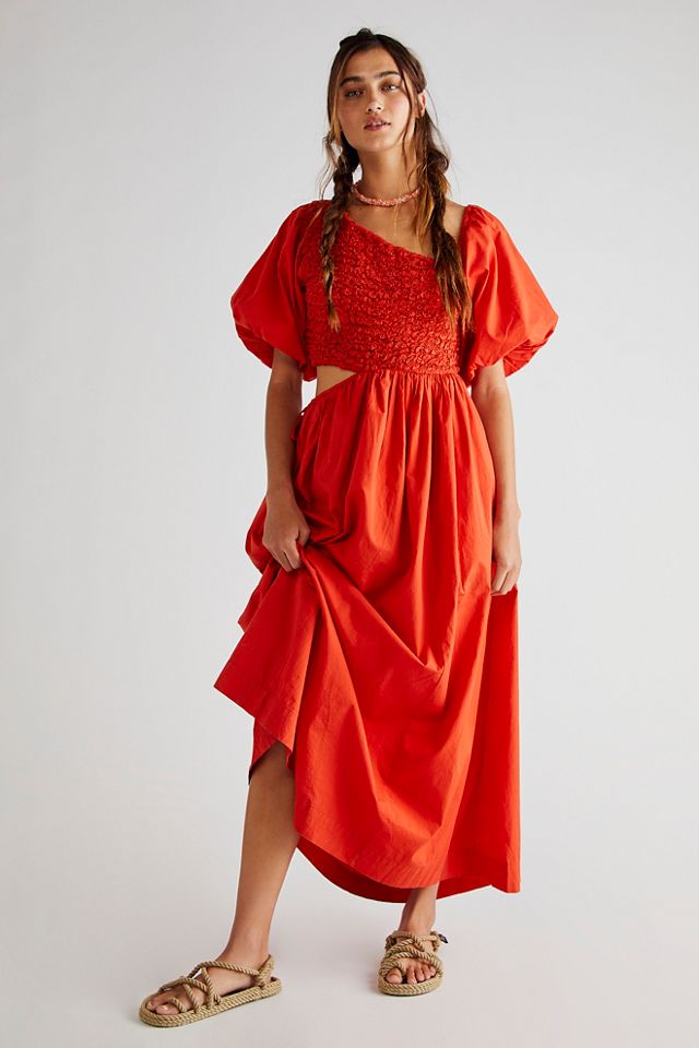 Free people red hot sale midi dress