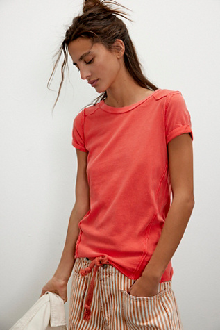 We The Free Wild Tee At Free People In Cherry Tomato, Size: Medium