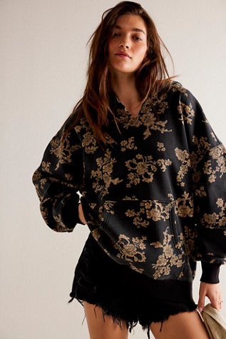 We The Free It's A Vibe Printed Hoodie At Free People In Midnight Combo, Size: XS