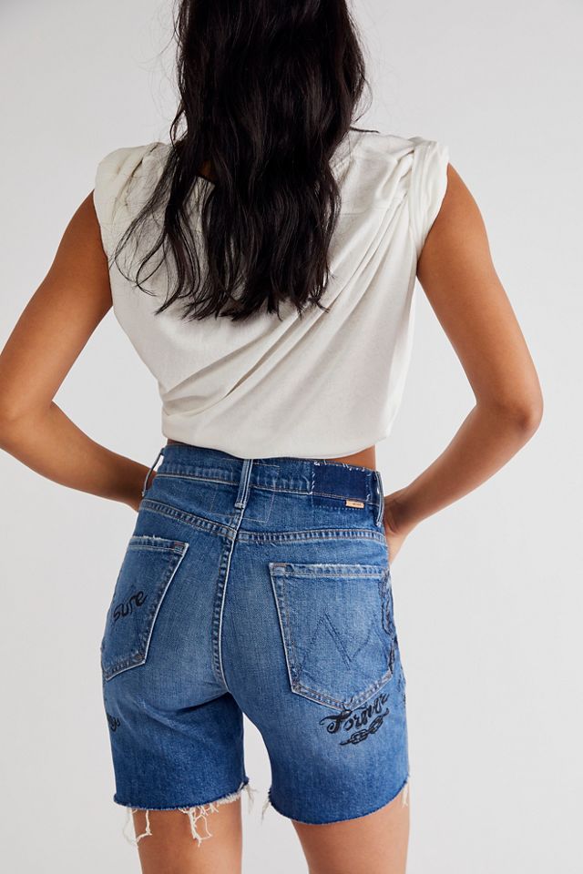MOTHER High-Waisted Smokin' Fray Shorts #1