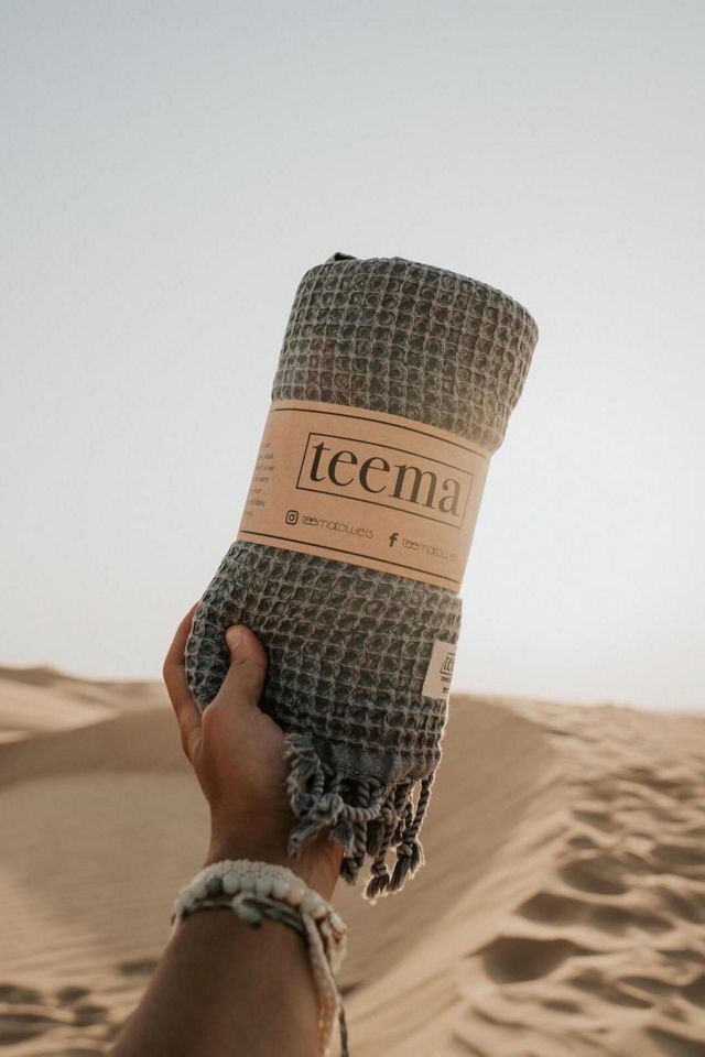 Teema Waffle Weave Beach Towel